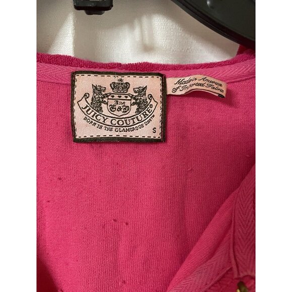 Juicy Couture Vintage Pink Terry Cloth Hooded Zip Dress Size S Pockets Y2K - Picture 3 of 5